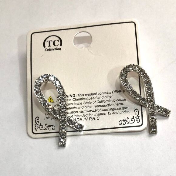 Breast Cancer Awareness Sign Stud Earrings (a)46 - Picture 4 of 8